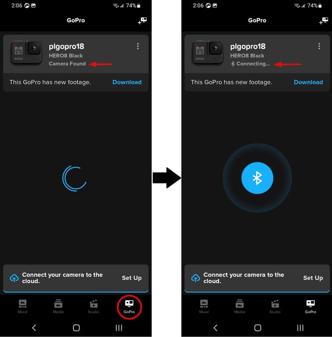 GoProQuik_establishing connection